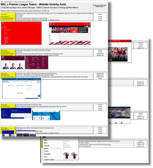 WSL x Premier League Teams - Website Visibilty Audit.png